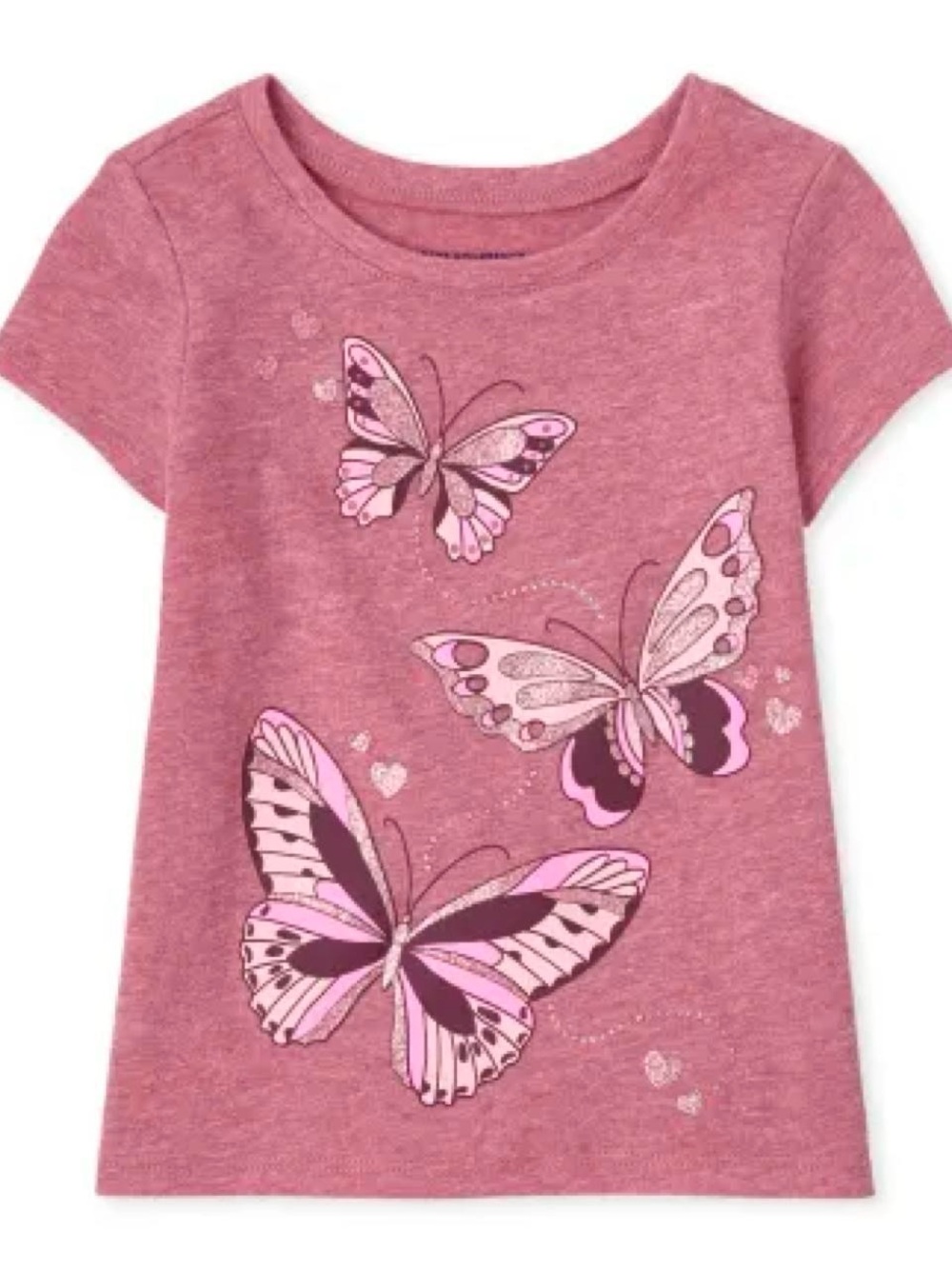 The Children's Place pink butterfly glitter shirt